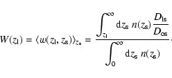\begin{displaymath}
W(z_{\rm l})=\langle w(z_{\rm l},z_{\rm s})\rangle_{z_{\rm ...
...displaystyle\int_0^\infty {\rm d}z_{\rm s}~ n(z_{\rm s})}\cdot
\end{displaymath}