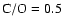 $\rm {C/O} = 0.5$