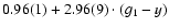 $0.96(1)+2.96(9)\cdot(g_{1}-y)$