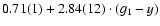 $0.71(1)+2.84(12)\cdot(g_{1}-y)$