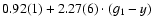 $0.92(1)+2.27(6)\cdot(g_{1}-y)$