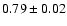 $0.79\pm0.02$