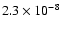 $2.3\times10^{-8}$