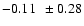 $-0.11\ \ \pm0.28$