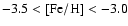 $-3.5 < \rm [Fe/H] < -3.0$