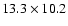 $13.3\times10.2$