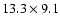 $13.3\times9.1$