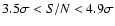 $3.5\sigma<S/N<4.9\sigma$