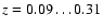 $z = 0.09\dots0.31$