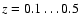 $z=0.1\dots 0.5$