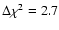 $\Delta\chi^{2}=2.7$