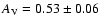 $A_{\rm V} = 0.53 \pm 0.06$