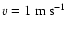 $v = 1~\rm m~s^{-1}$