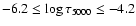 $-6.2\le\log\tau_{5000}\le-4.2$
