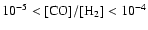 $\rm 10^{-5} < [CO]/[H_2] < 10^{-4}$