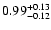 $\rm0.99^{+ 0.13}_{- 0.12}$