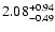 $\rm 2.08^{+ 0.94}_{- 0.49}$
