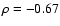 $\rho = -0.67$