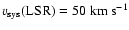$v_{\rm sys}({\rm LSR}) = 50~{\rm km}~{\rm s}^{-1}$