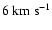 $6~{\rm km}~{\rm s}^{-1}$