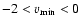 $-2<v_{\rm min} <0$