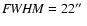 ${\it FWHM} = 22\hbox{$^{\prime\prime}$ }$