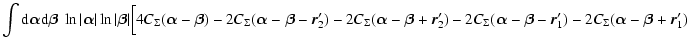 $\displaystyle \int {\rm d} \hbox{\myfont \symbol{11} }{\rm d} \hbox{\myfont \sy...
...C_\Sigma (\hbox{\myfont \symbol{11} }- \hbox{\myfont \symbol{12} }+ \vec{r}_1')$