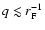 $q \lesssim r_{\rm F}^{-1}$