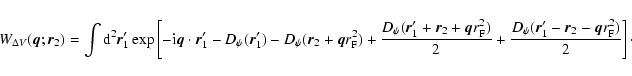 \begin{displaymath}W_{\Delta V}(\vec{q};\vec{r}_2) = \int {\rm d}^2\vec{r}_1' \e...
...si(\vec{r}_1'-\vec{r}_2- \vec{q} r_{\rm F}^2)}{2} \right]\cdot
\end{displaymath}