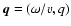 $\vec{q}=(\omega/v,q)$