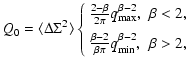 $\displaystyle Q_0 = \langle \Delta \Sigma^2 \rangle \left\{ \begin{array}{ll}
\...
...rac{\beta-2}{\beta \pi} q_{\rm min}^{\beta-2} , & \beta >2,
\end{array} \right.$