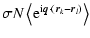 $\displaystyle \sigma N \left\langle {\rm e}^{{\rm i} \vec{q} \cdot (\vec{r}_k - \vec{r}_l)} \right\rangle$