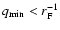 $q_{\rm min} < r_{\rm F}^{-1}$
