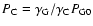 $P_{\rm C}=\gamma _{\rm G}/\gamma _{\rm C}P_{\rm G0}$