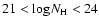 $21<{\rm log}N_{\rm H}<24$