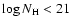 $\log N_{\rm H}<21$
