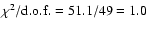 $\chi^2/{\rm d.o.f.}=51.1/49=1.0$