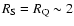 $R_{\rm S}=R_{\rm Q}\sim 2$