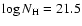 $\log N_{\rm H}=21.5$