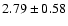 $2.79\pm0.58$