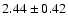 $2.44\pm0.42$