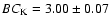 $BC_{\rm K} = 3.00 \pm 0.07$