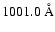 $1001.0~{\rm\AA}$