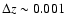 $\Delta z \sim 0.001$