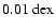 $0.01~{\rm dex}$