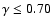 $\gamma \le 0.70$
