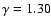 $\gamma = 1.30$