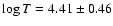 $\log T = 4.41 \pm 0.46$