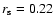 $r_{\rm s} = 0.22$