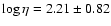 $\log\eta = 2.21 \pm 0.82$